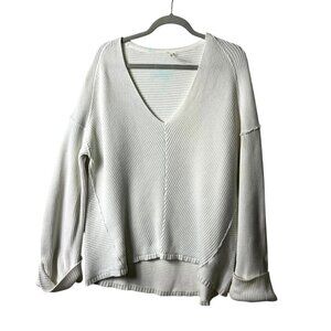 Free People‎ La Brea Relaxed Fit Ribbed V-Neck Knit Women’s size small